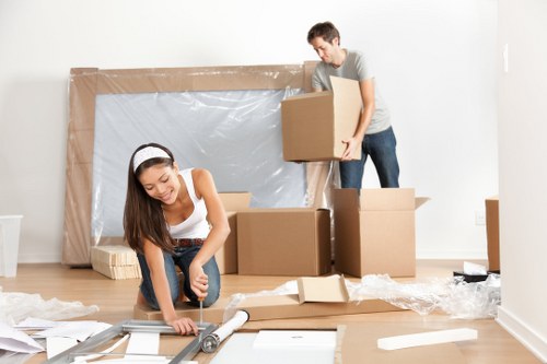 Professional removal team preparing a London home move