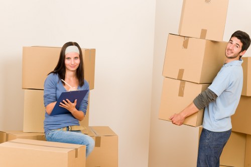 Van loading boxes and furniture for a London move