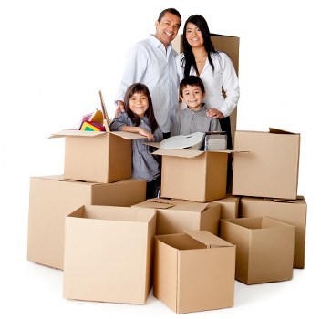 Packed boxes and furniture ready for a London man and van removal